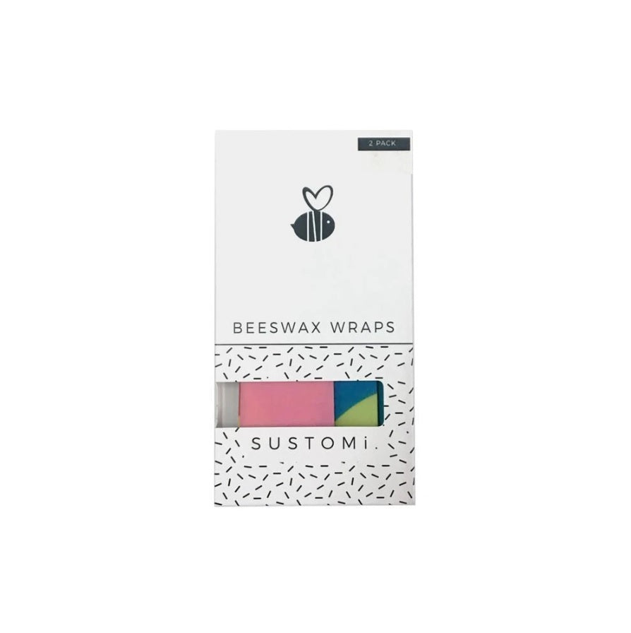 Beeswax Wraps Splash 2 Packs | 天然蜂蠟布 兩包裝 (1小 + 1中) | Sustomi