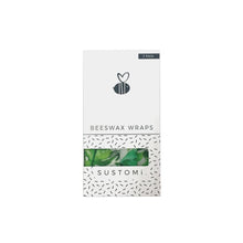 Load image into Gallery viewer, Beeswax Wraps Tropical Fronds 3 Pack: 1S 1M 1L | 天然蜂蠟布 三包裝 (1小 + 1中 + 1大) | Sustomi