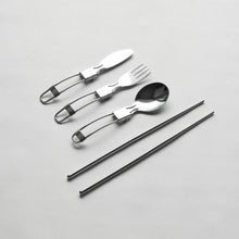 Load image into Gallery viewer, 可摺疊餐具套裝 Portable Stainless Steel Cutlery Set | Slowood