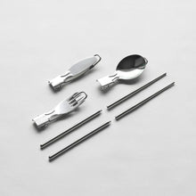 Load image into Gallery viewer, 可摺疊餐具套裝 Portable Stainless Steel Cutlery Set | Slowood
