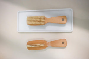 猪鬃毛雙面水果刷 Plastic-Free Fruit and Vegetable Brush | 三初商店