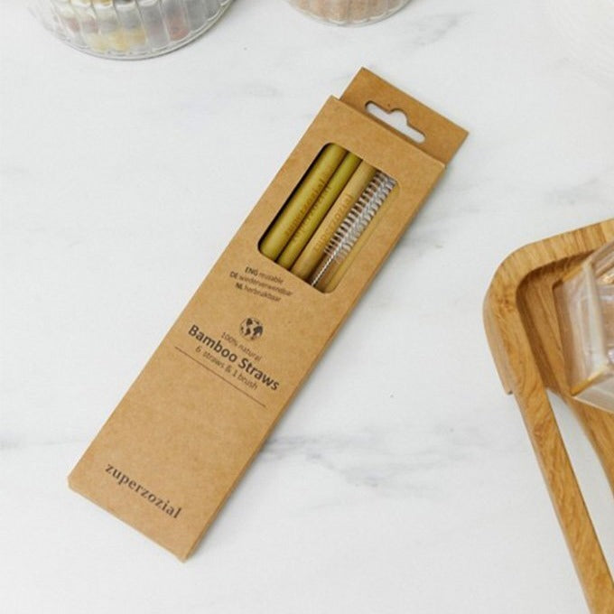 Bamboo Straws Reusable Set/ 6+Brush | Zuperzozial