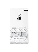 Load image into Gallery viewer, Beeswax Wraps Black &amp; White 2 Packs: 1S 1M | 天然蜂蠟布 兩包裝 (1小 + 1中) | Sustomi